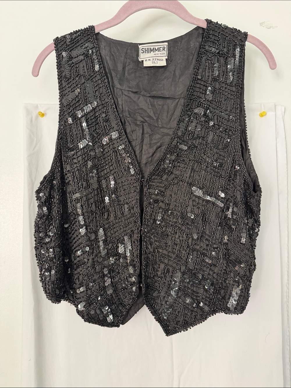 Black Sequin Beaded Hand Crafted Vest